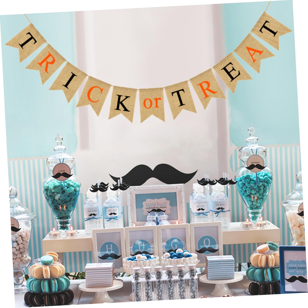 Abaodam 3 Stücke Halloween Girlande Leinen Schwalbenschwanz Banner Trick Oder Behandeln Decor Party Prop Leichte Halloween Dekoration