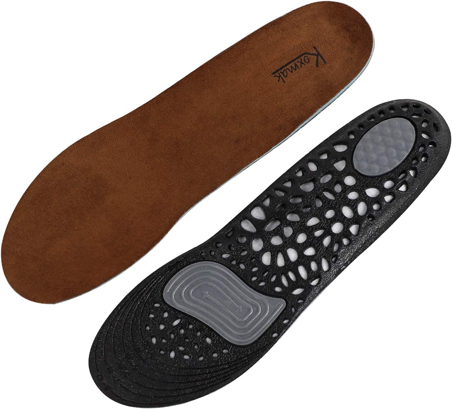 Koxmak TPE Gel Full Length Aircool Insole with Arch Cushion for Heel Pain Relief/All Day Comfortable &Shock Absorbing for Men(8-13 US)