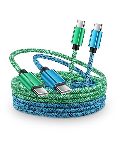 Miniatura 1 de Paquete de 2 cables de carga USBC de 6 pies, cable USB C a USB tipo C, cable automático de carga rápida para Samsung Galaxy S24 S23 S22 A14, Apple