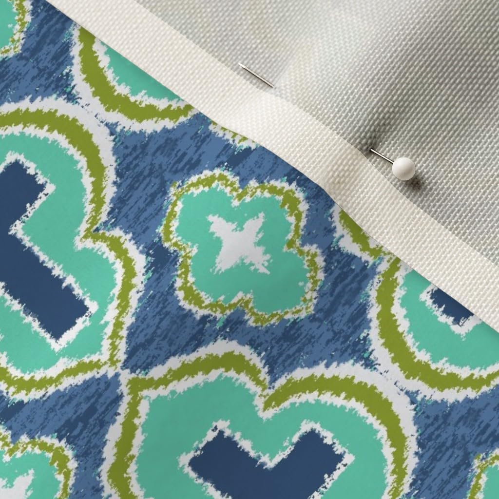 Spoonflower Fabric - Christian Cross Blue Green Bible Church Printed on Petal Signature Cotton Fabric by The Yard - Sewing Quilting Apparel Crafts Decor