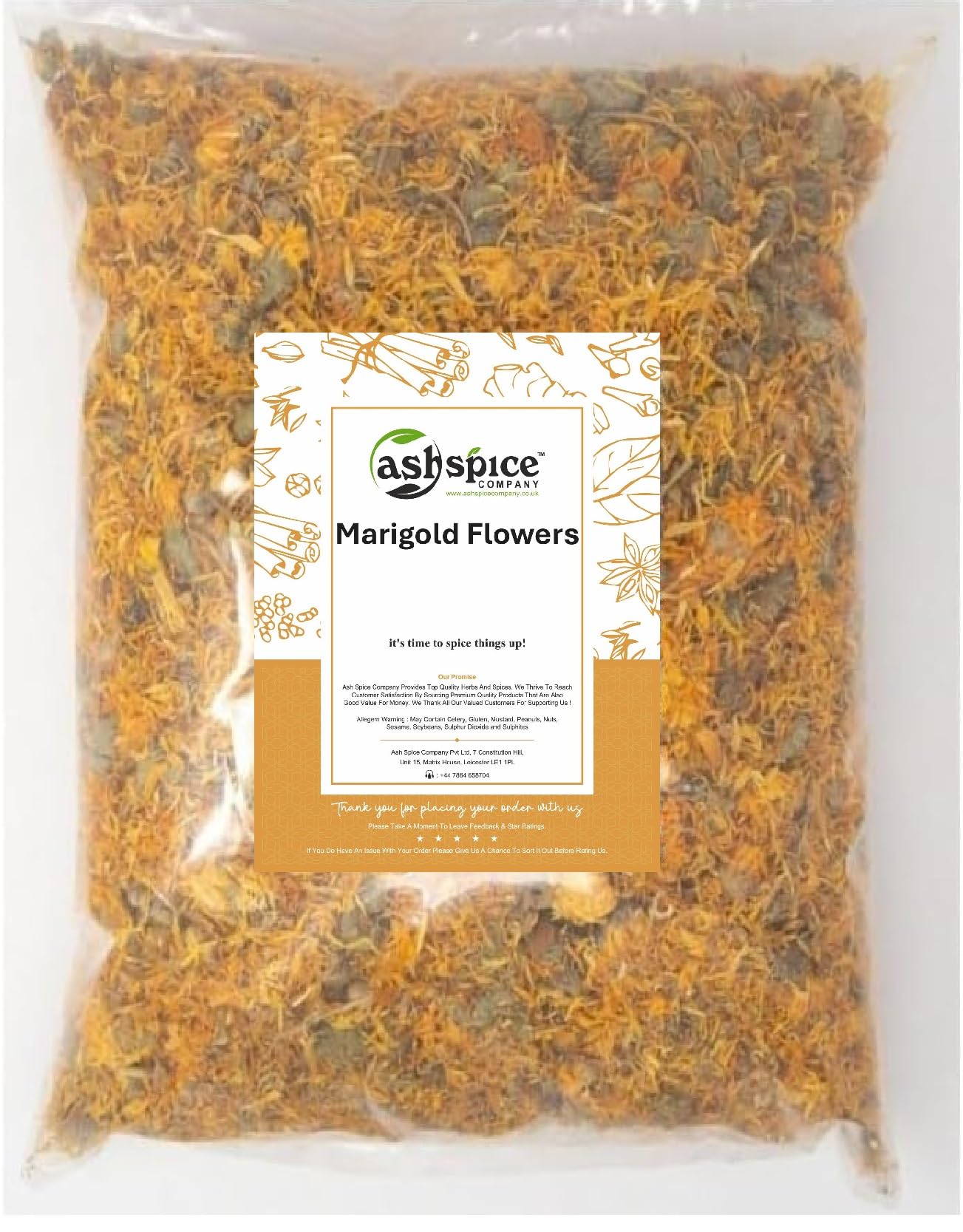 Dried Marigold Calendula Flowers Loose Tea Infusion Premium Quality by Ash Spice Comp® (950g)