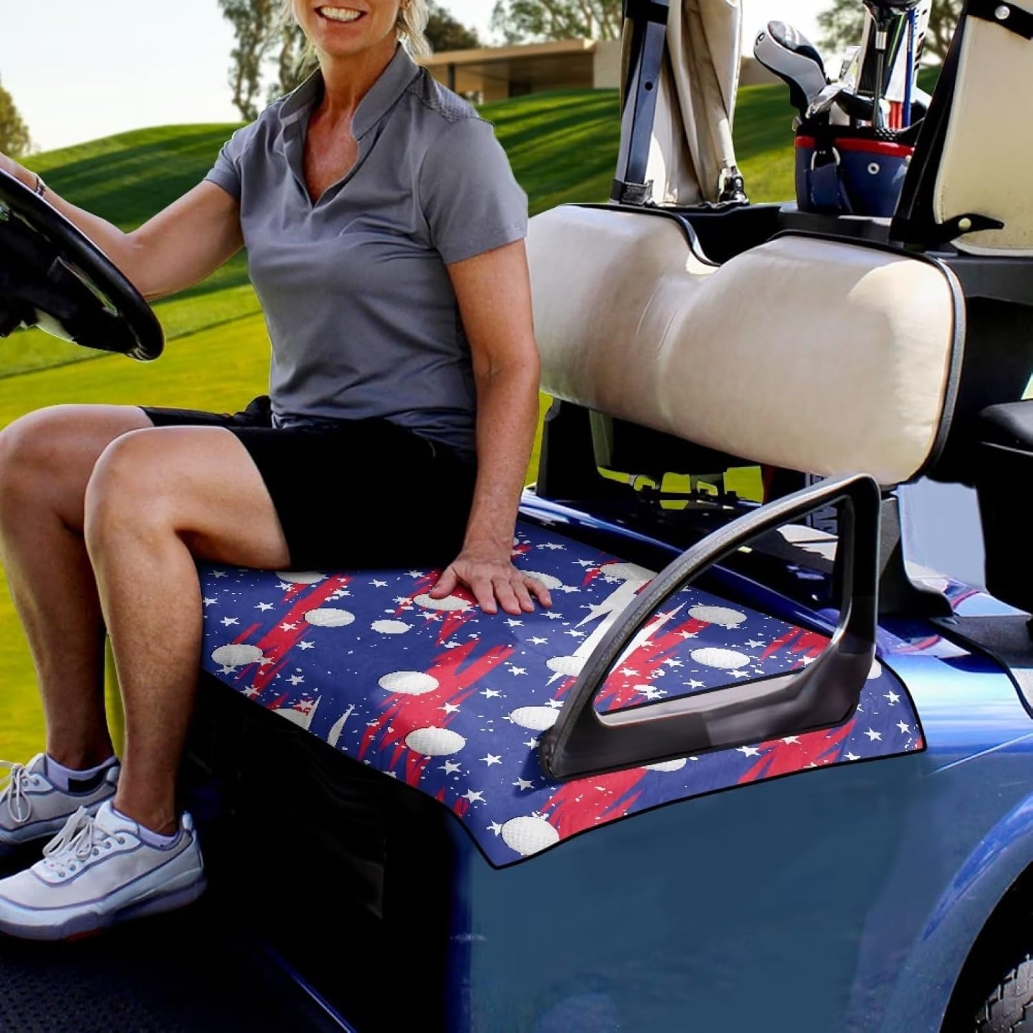 TODIYADDU Golf Balls Galaxy Golf Accessories for Men Golf Cart Seat Covers Golf Cart Seat Towel Blanket with Unique Patterns Universal Fit More 2-Seat Golf Carts for Travel Gift for Father's Day