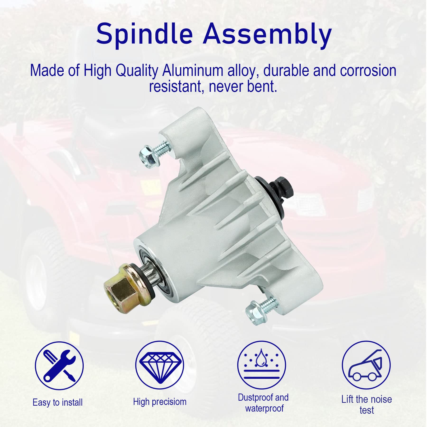 46” Deck Rebuild Kit for Craftsman Including 3 Spindles 143651 532143651, 3 Blades 159705 170698, Idler 131494 173438, 95 1/2" Drive Belt 144959 532144959