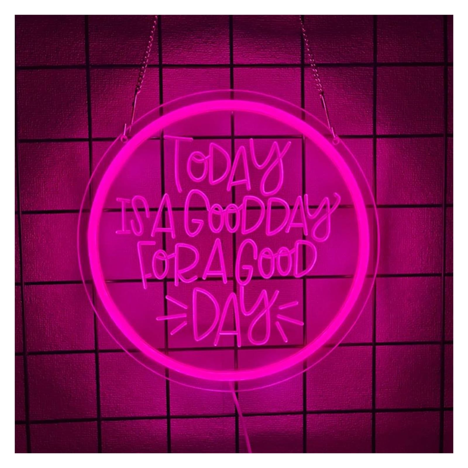 SHOUXI Sign Lamp Today is A Good Day for A Good Day Neon Sign Light Dimmable USB Powered for Engagement Wedding Birthday Party Wall Decor 28cmx28cm