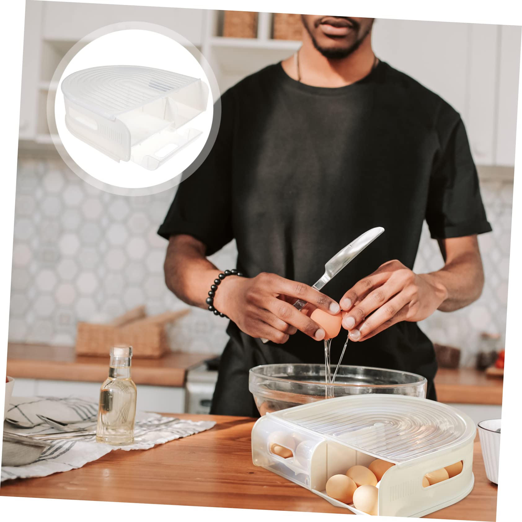 Healeved Organizador De Huevos Para Refrigerador Huevera Transparente y Apilable Accesorio De Cocina Para Almacenamiento De Huevos Reutilizable Diseño Inclinado Para Fácil Acceso