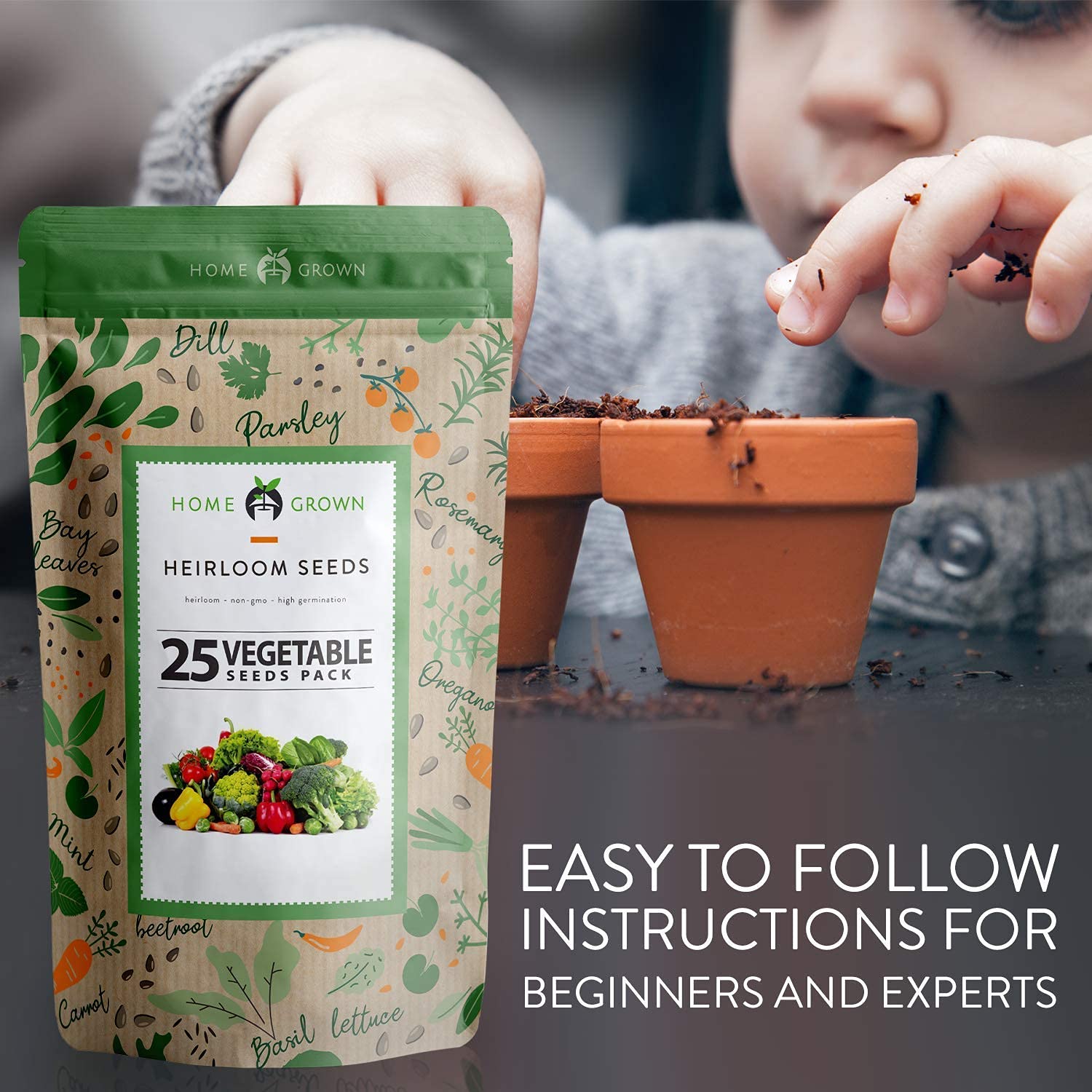 25 Heirloom Vegetable Seeds 9500+ Survival Bugout Seeds and Essential