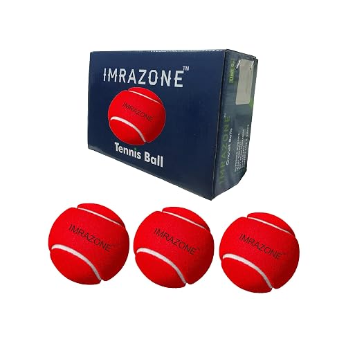 IMRAZONE Cricket Tennis Ball -Ultra Heavy Weight (122gm to 127gm) (High Bounce (Pack of 3) RED