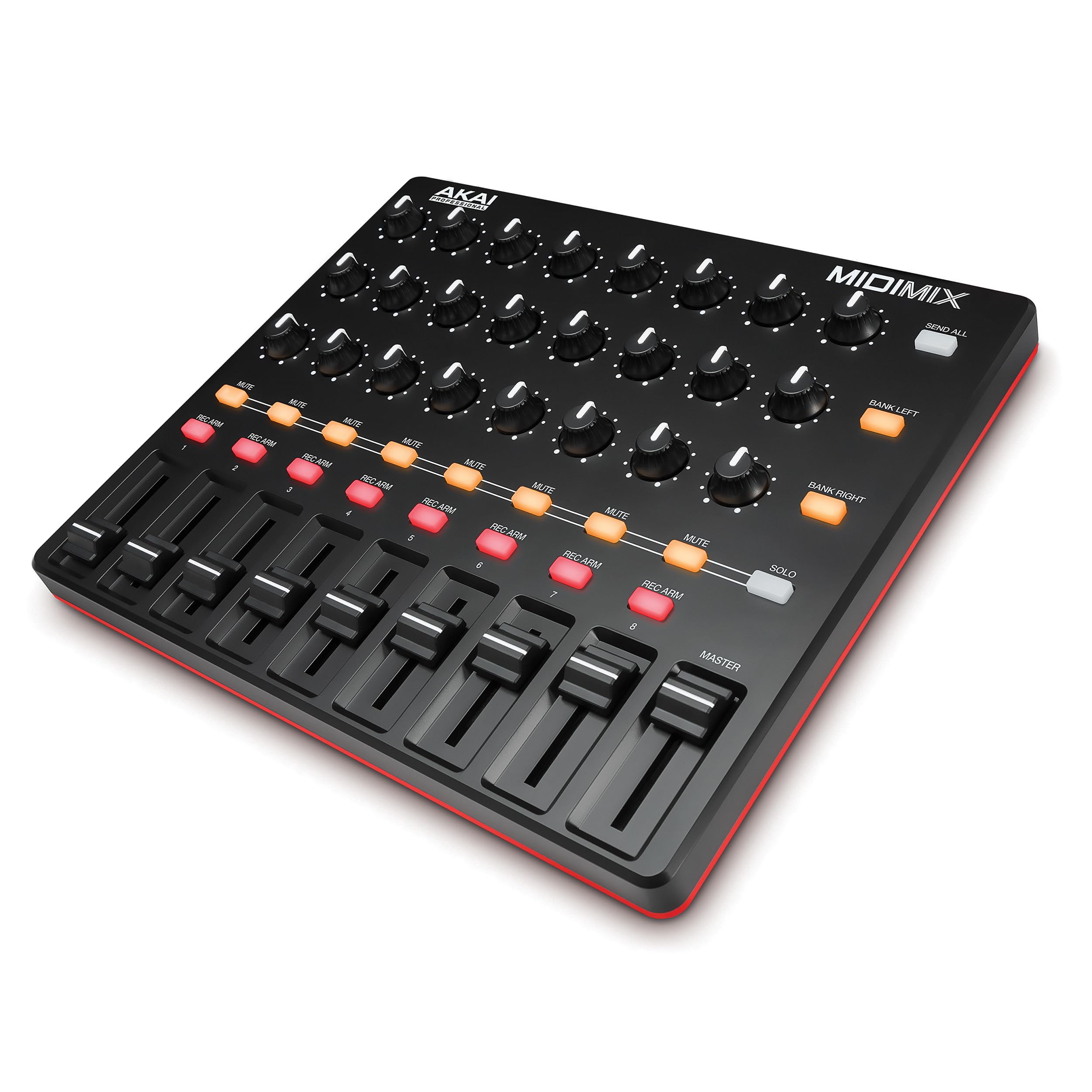Akai Professional MIDIMIX - USB MIDI Controller Mikseri Atanabilir ve Ana Kısıcılara Sahip, 24 Düğme ve 16 Düğme, Ableton Live ile 1-1 Eşleştirme