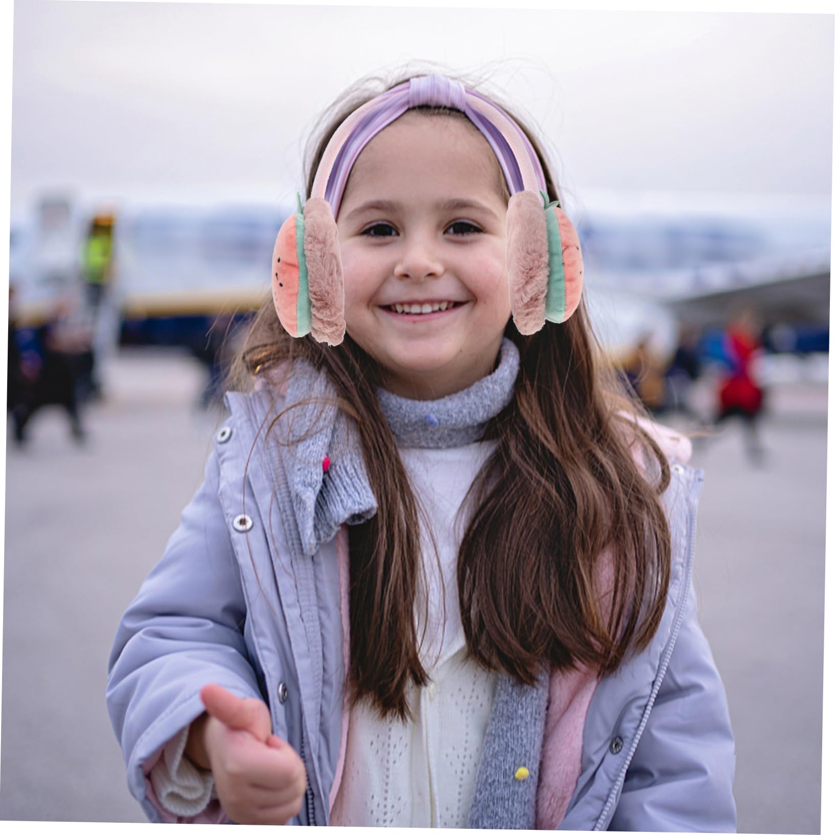 LIFKOME 3pezzi Earmuffs Invernali Per Ragazzo Ragazza Peluche Copriorecchie Caldi e Morbidi Per Giornate Fredde Design Creativo e Anguria