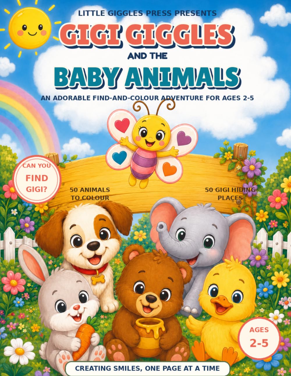 Gigi Giggles and the Baby Animals: An Adorable Find-and-Colour Adventure for Ages 2–5 (Little Giggles Adventures.)