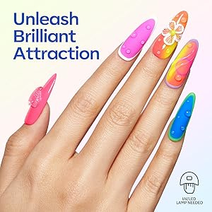 modelones Neon Gel Nail Polish Set, 6 Colors Hot Pink Blue Green Purple Yellow Orange Glitter Gel Polish Kit Soak Off LED Manicure DIY Nail Art Salon Home Gift For Women Girl