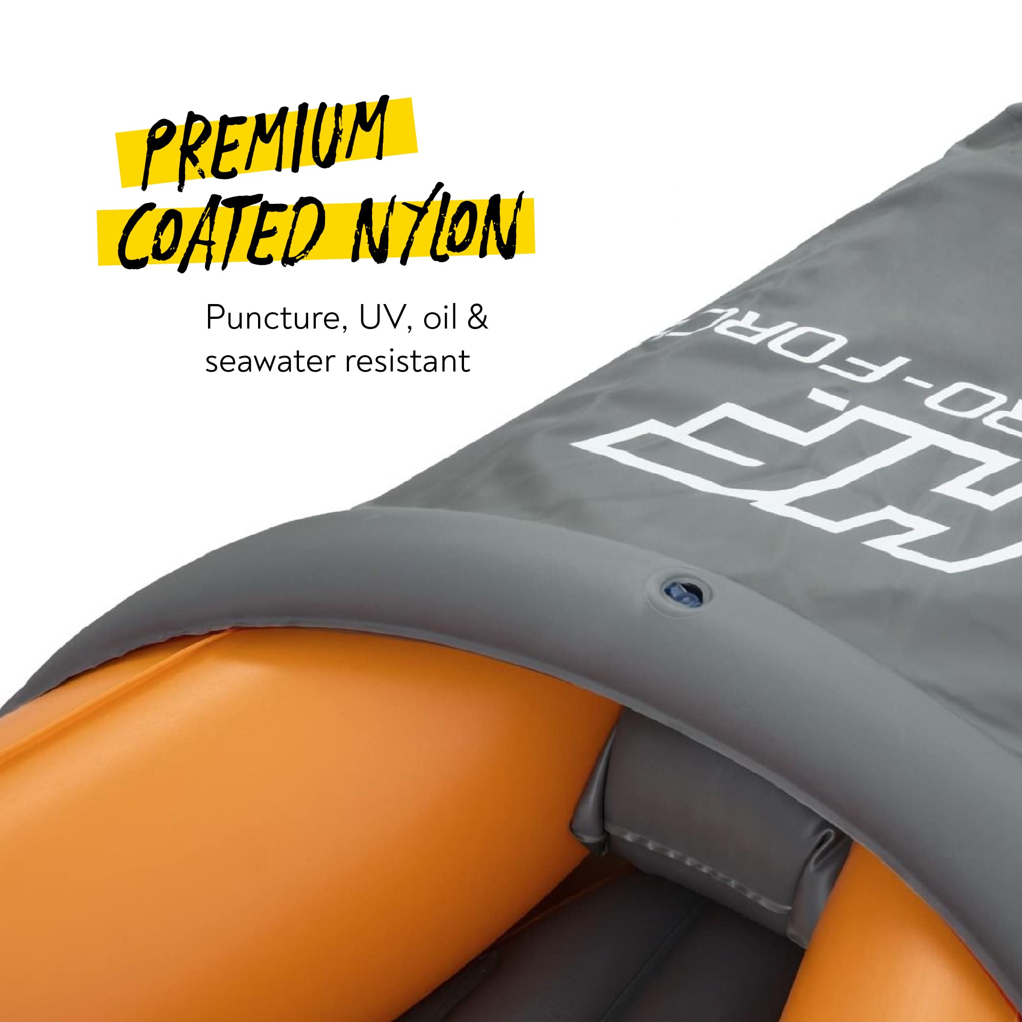 Hydro-Force Rapid Kayak Gonflable pour 2 Personnes avec sièges, Dossier, pagaies, Pompe à Main et Sac de Transport, Orange