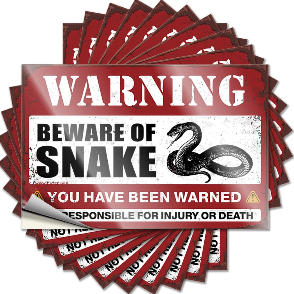 Hardhat Stickers and Decals Beware of Snake Funny Sticker 10 Pcs Adult Stickers Funny Tool Box Stickers