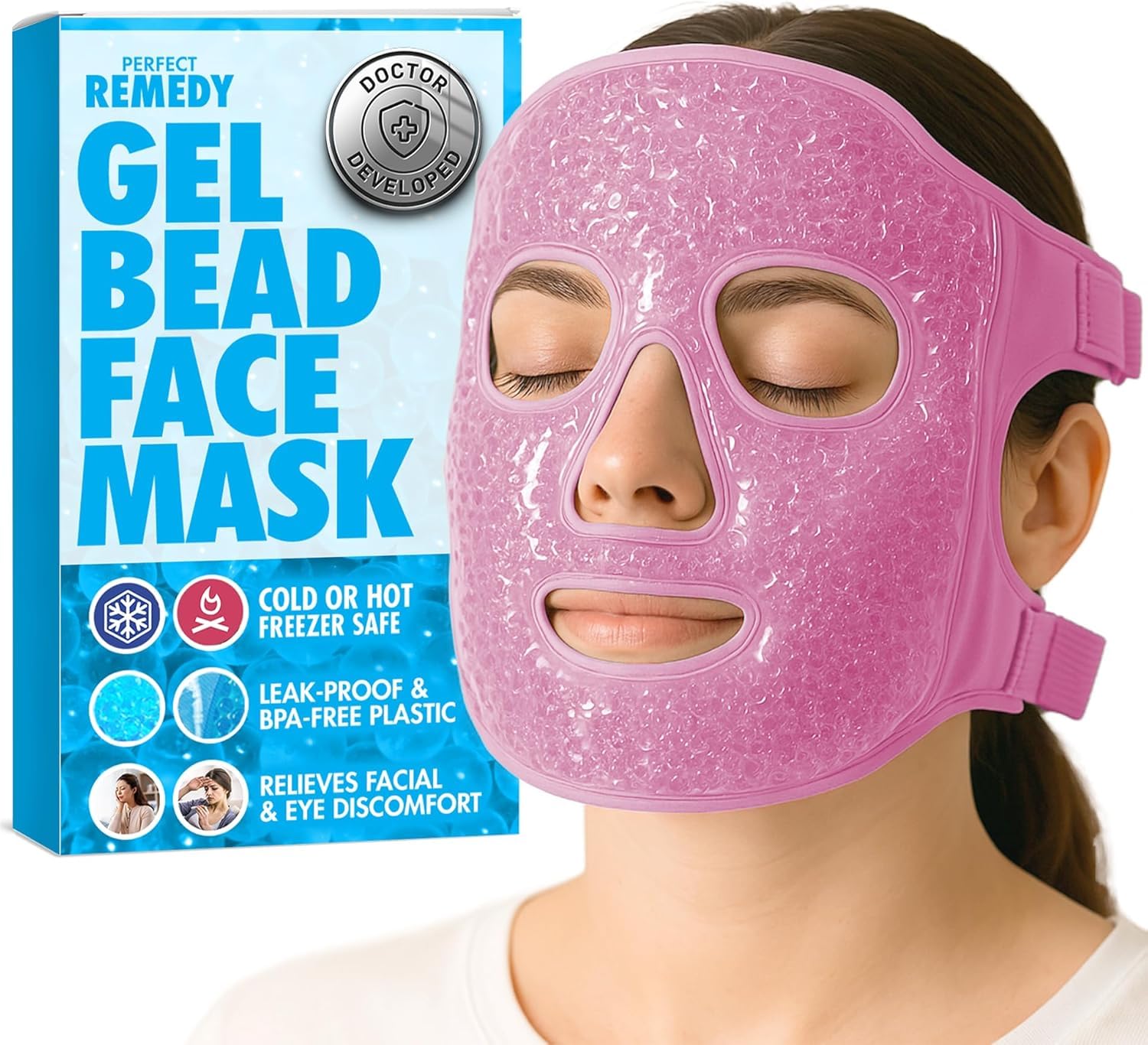 Perfect Remedy Face Ice Pack, Reusable Hot & Cold Ice Face Mask