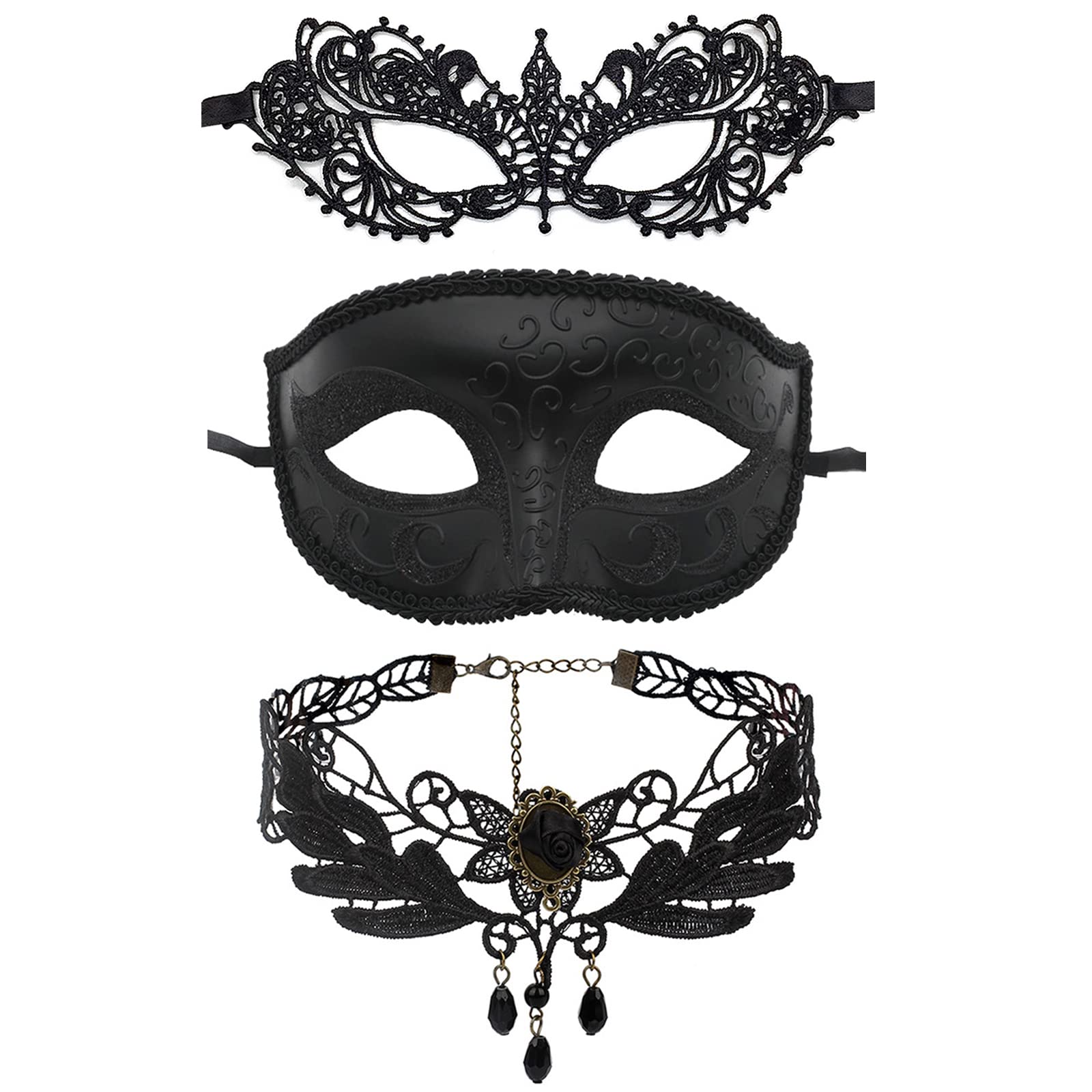 JewelryWe Maske aus Spitze, Gothic, Maskerade
