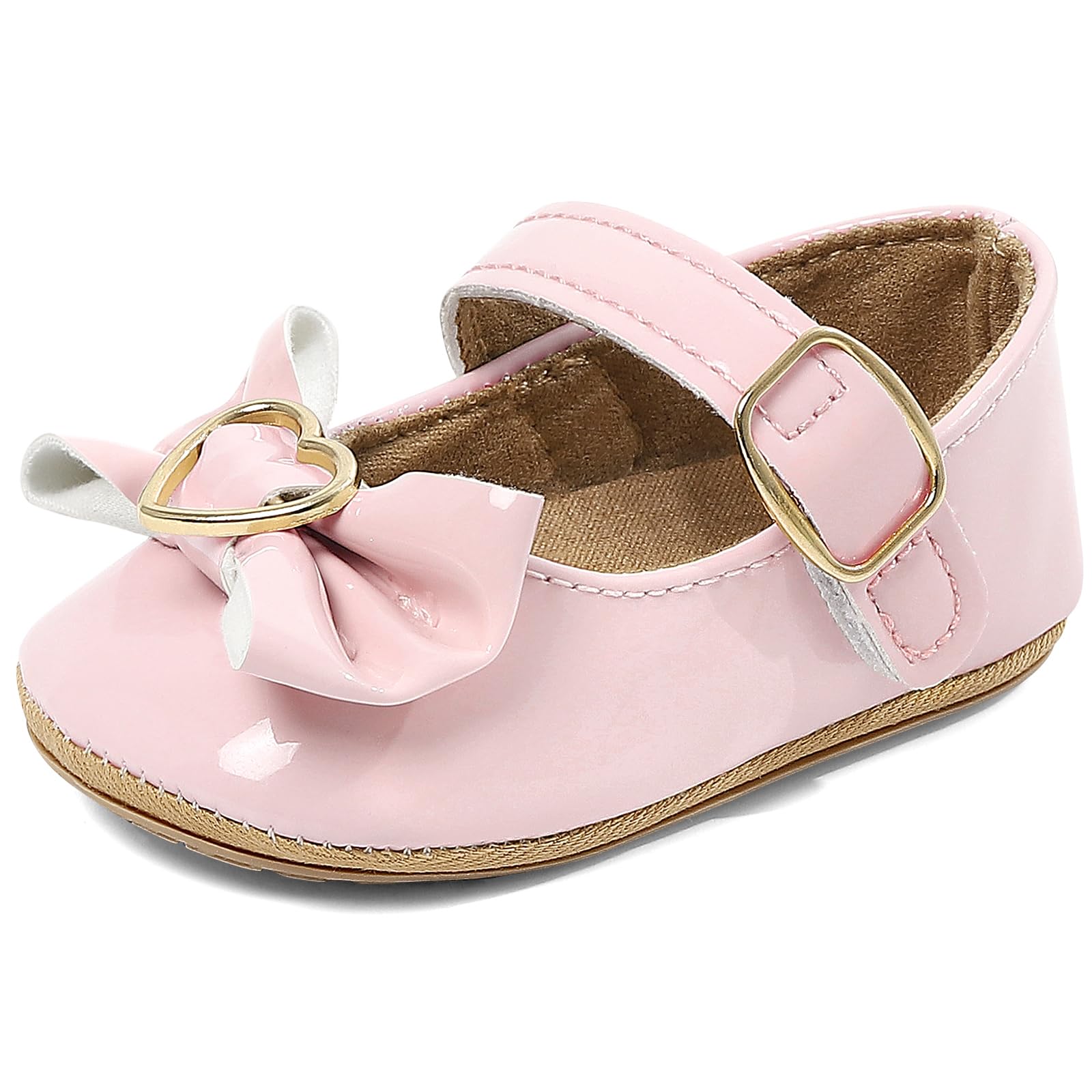 LACOFIA Baby Girls Anti-Slip First Walking Shoes Infant Bowknot Mary Jane Princess Party Shoes Prewalkers — view 7