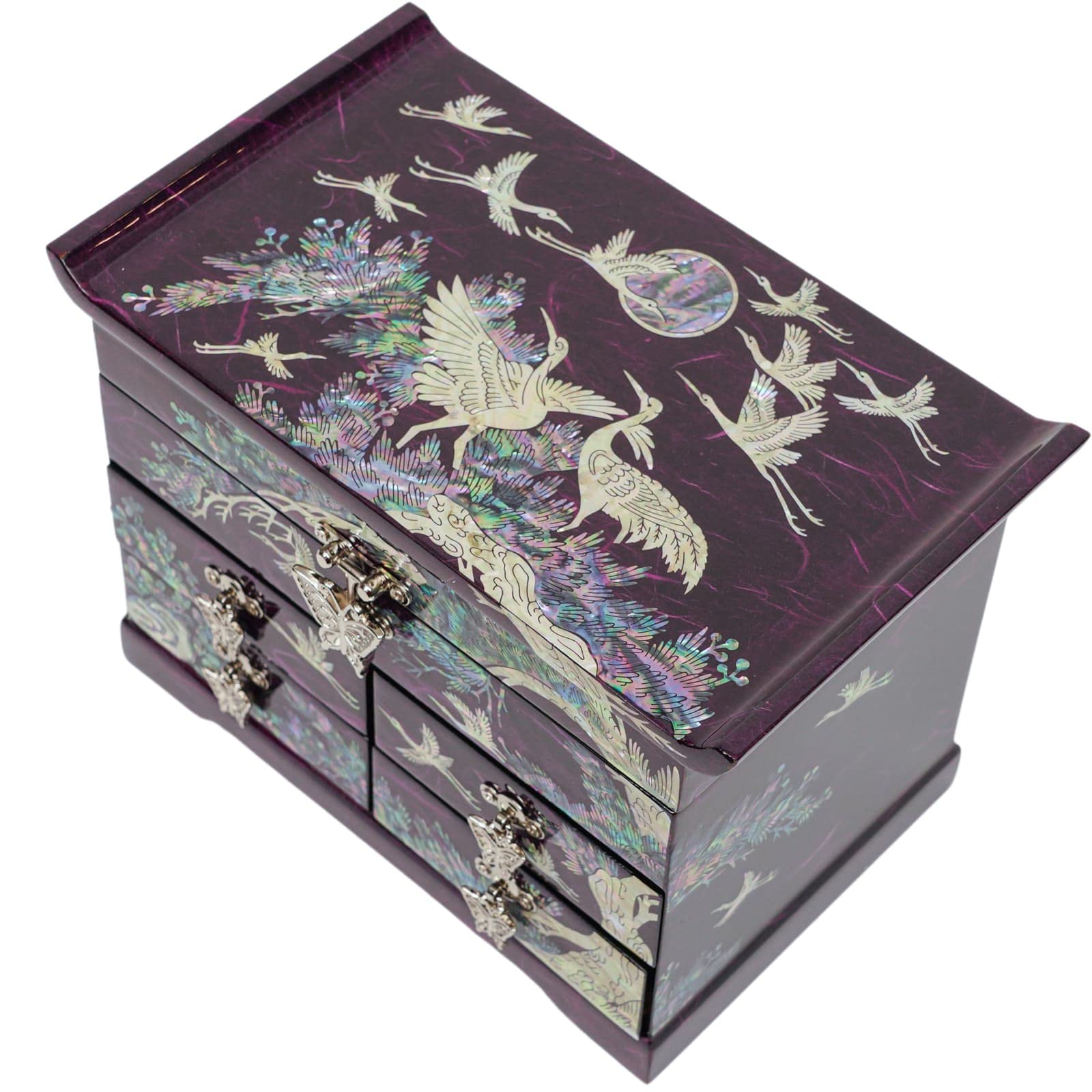 February Mountain Mother of Pearl Handcrafted Mother-of-Pearl Jewelry Box with Traditional Korean Design Mother's day Graduation Birthday Gifts for Women