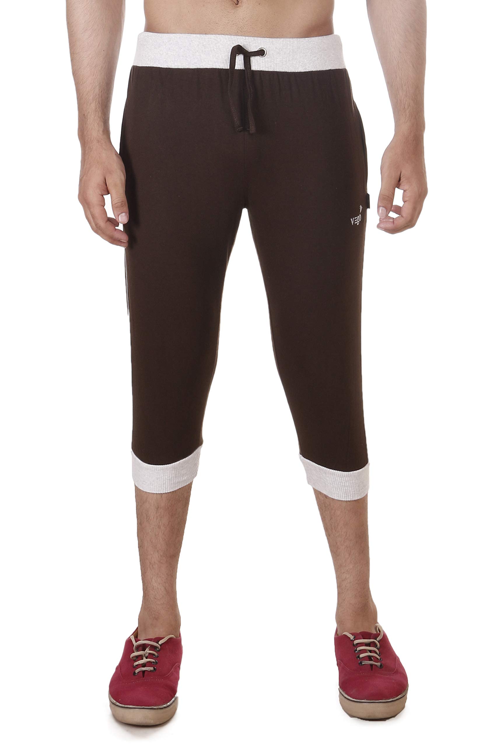 vego Mens Cotton Cuff or Grip Three by Fourth, 3/4, Capri, Three Quarter-picture-31