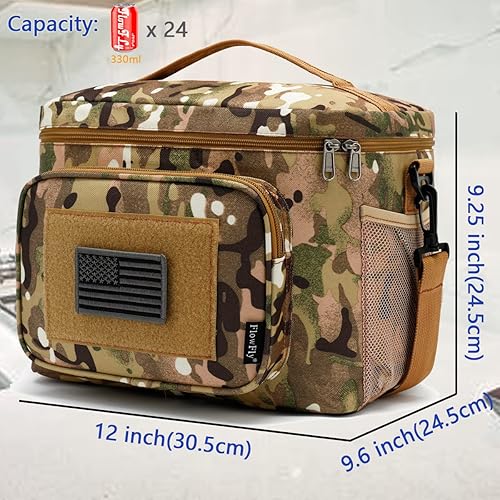 Miniatura 3 de FlowFly Lonchera táctica con aislamiento grande para hombres y mujeres con correas Molle y PALS (Multicam, grande)
