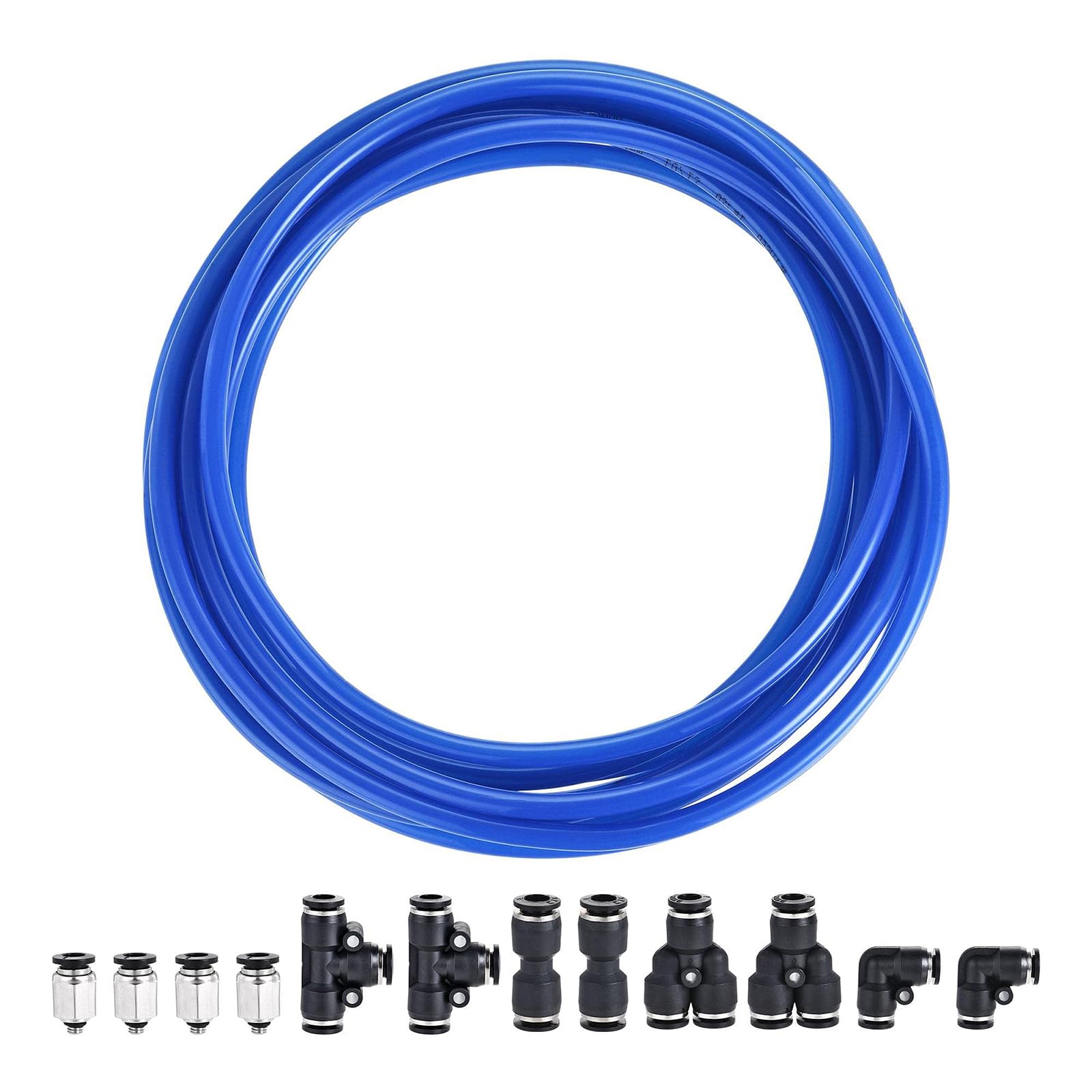 Tuyau d'air pneumatique 6mm flexible anti-torsion avec connecteurs rapides