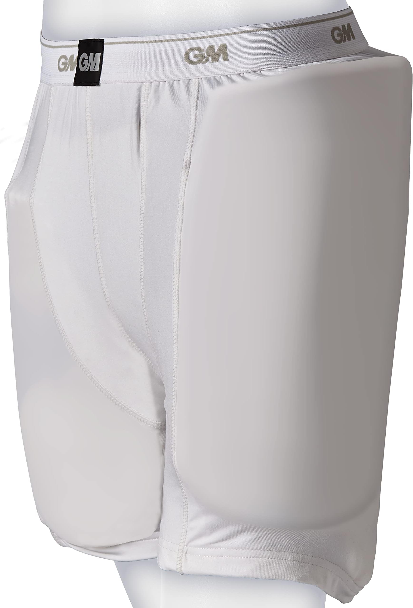 GM | Cricket Protective Shorts | 909 | Special Blend Stretch Cotton with Elastic Waist For Comfort Fit | Integral Pouch For Box Abdo Guard | Sizes Medium Boys to XL Adult | White | Gunn & Moore