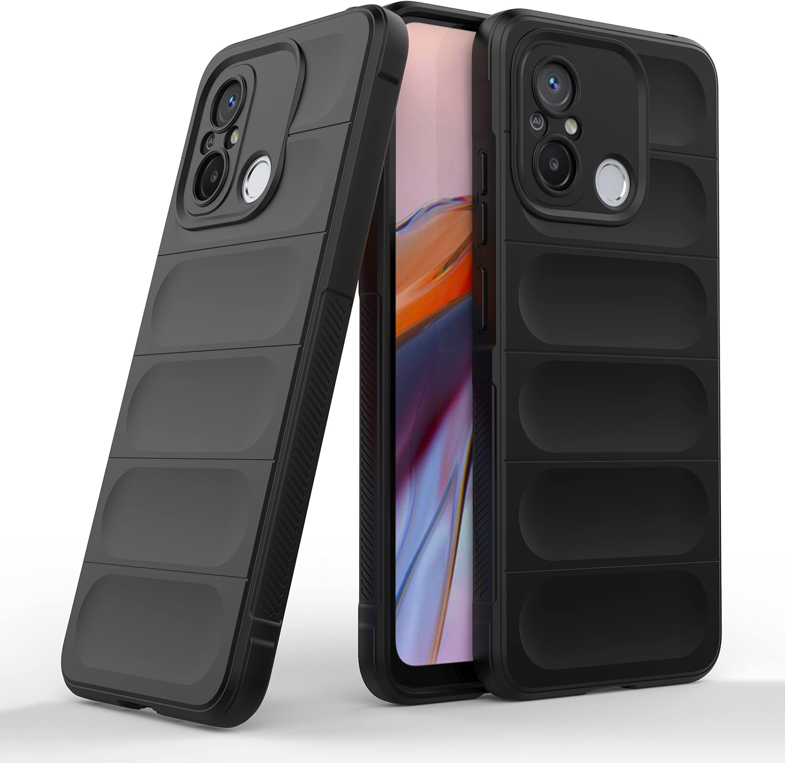 Zapcase Back Case Cover for Mi Redmi 12C | Compatible for Mi Redmi 12C Back Cover | Liquid Silicon Magic Case with Camera Protection | Black