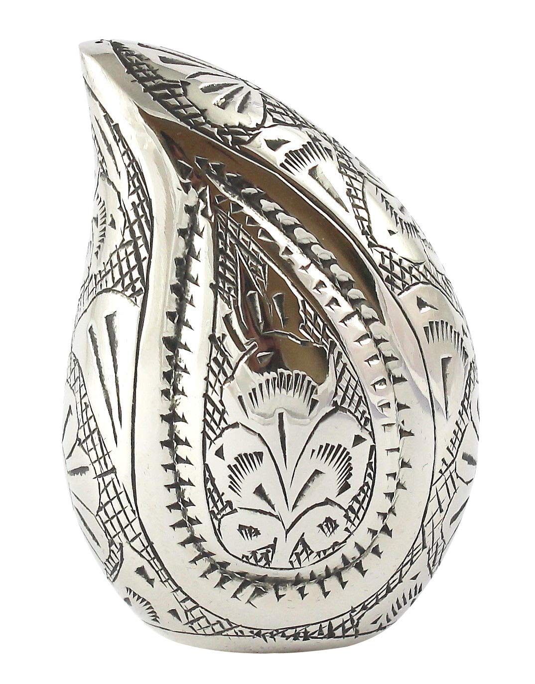 Urnswithlove Black & Silver Mini Teardrop Keepsake Urn For Ashes – Small Memorial Token Cremation Miniature Ornament – Funeral Remembrance
