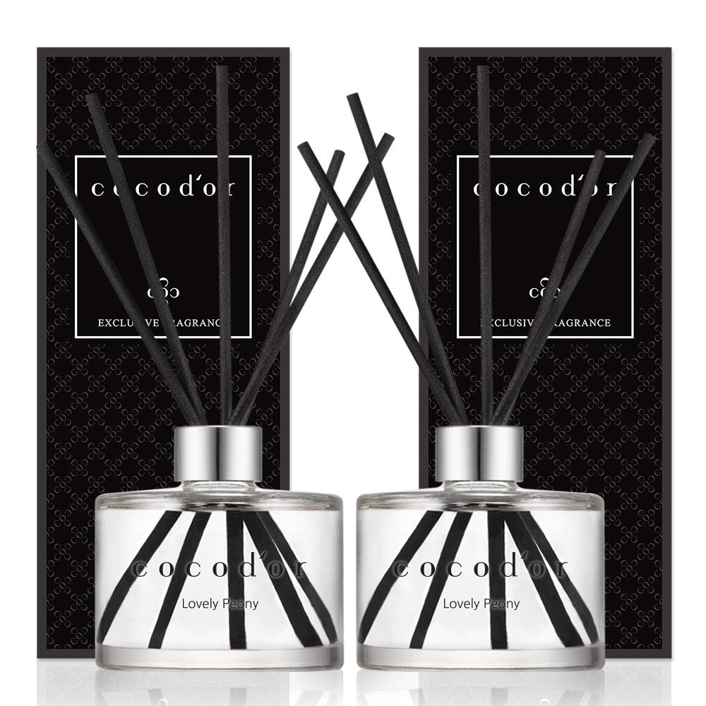 Cocod'orSignature Reed Diffuser/Lovely Peony / 6.7oz(200ml) / 2 Pack/Reed Diffuser, Reed Diffuser Set, Oil Diffuser & Reed Diffuser Sticks, Home Decor & Office Decor, Fragrance and Gifts
