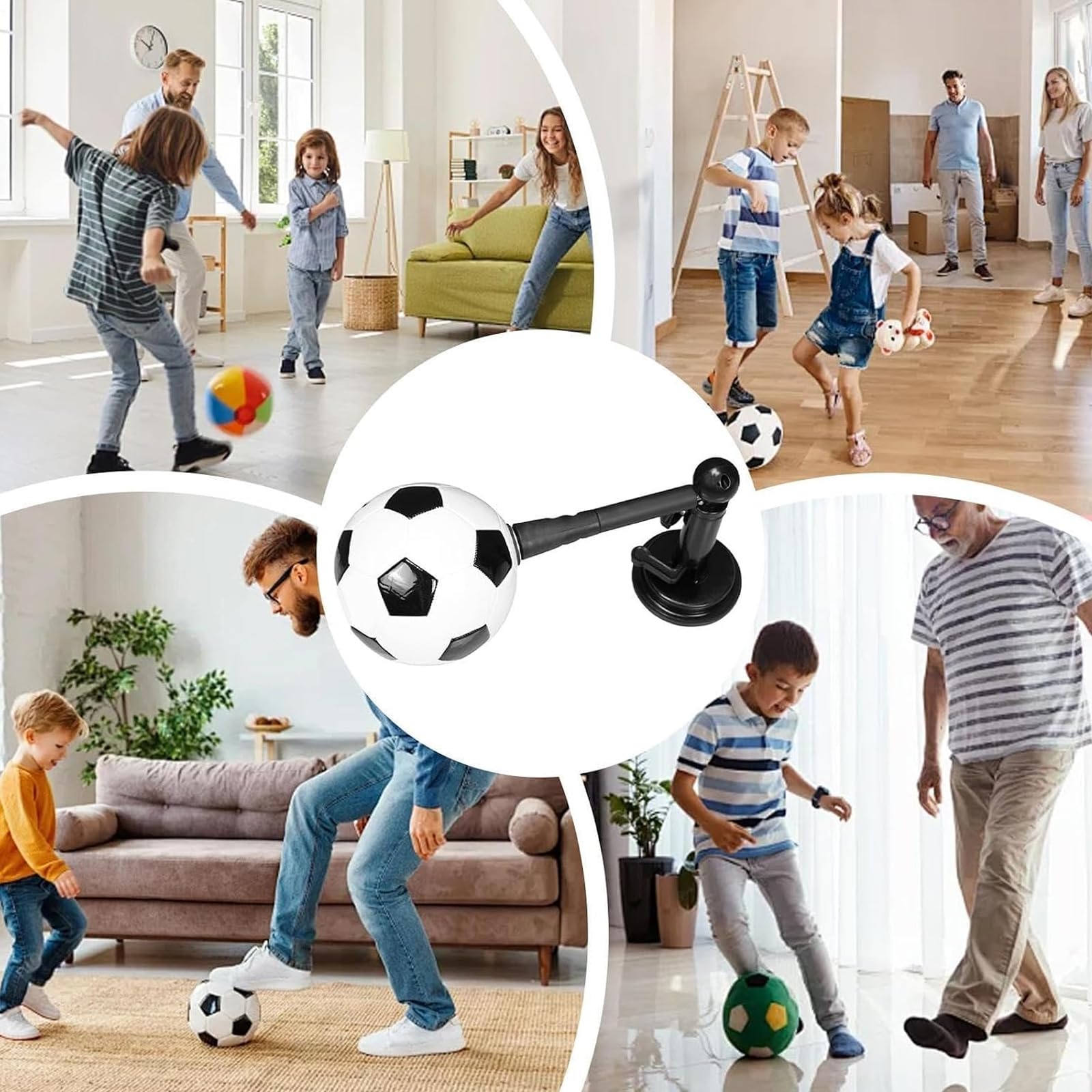 Allenatore da calcio Kick Back, girevole a 360° e PU 42 cm | Controllo indipendente della palla, attrezzatura per allenamento di agilità solista, per uso esterno