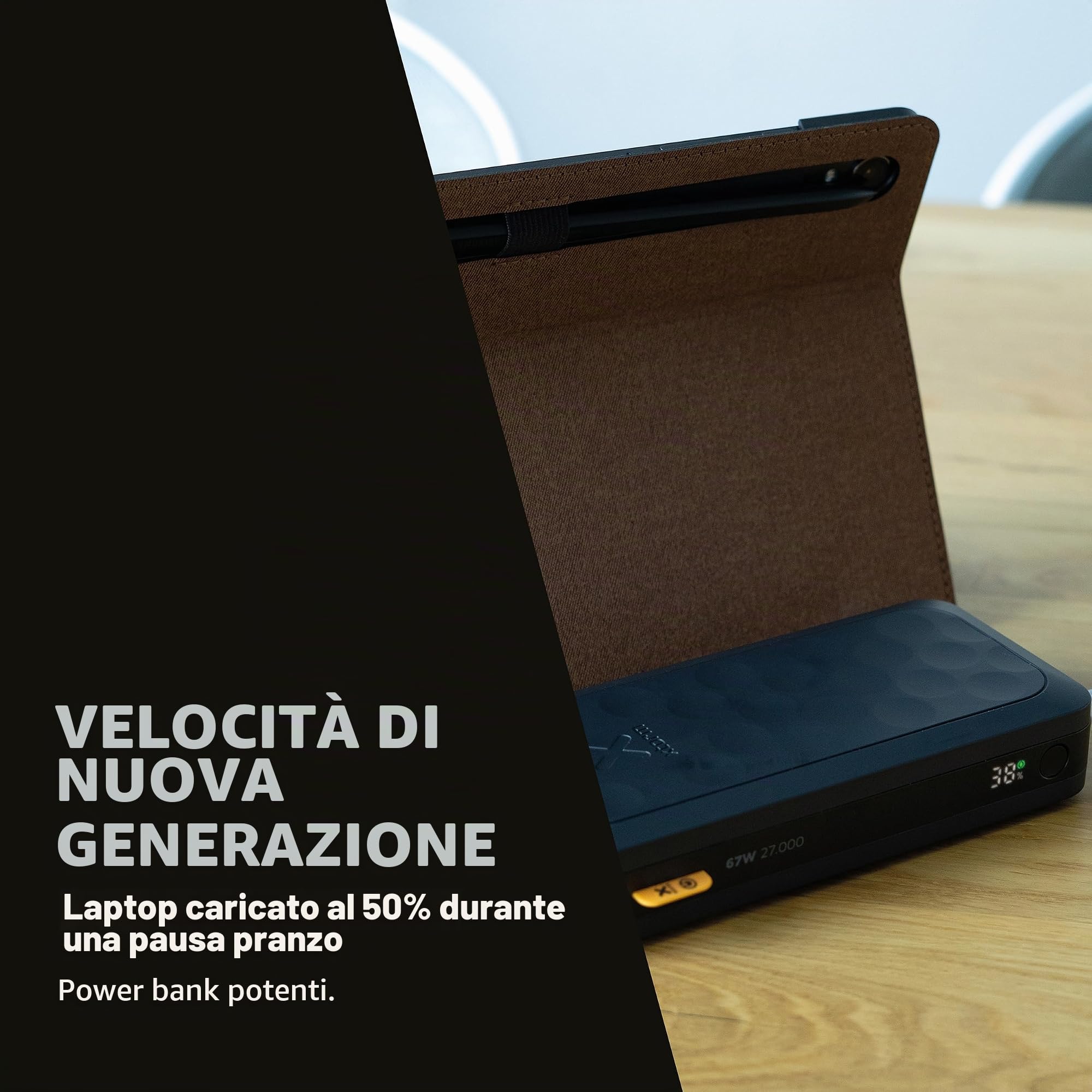 Xtorm Fuel serie5 power bank 27.000mAh 67W uscite USB-C e USB-A nero | Alta capacità, adatto a smartphone, notebook e tablet, con display digitale, ricarica rapida, in plastica riciclata, nero