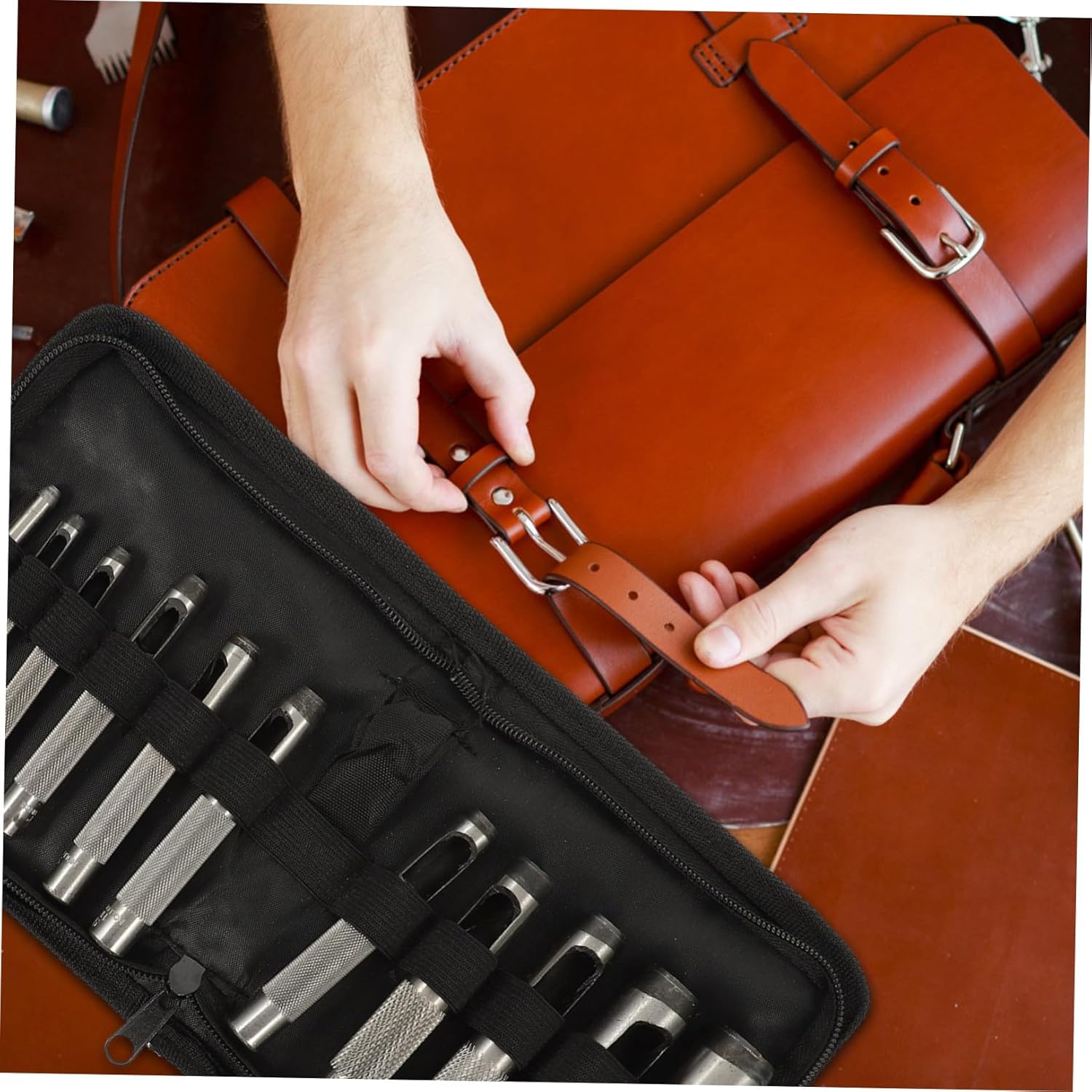 12pcs Hollow Punch Tool Set 3-19mm Steel Hole Cutter for Leather Belt Watch Band Craft DIY Hole Punching