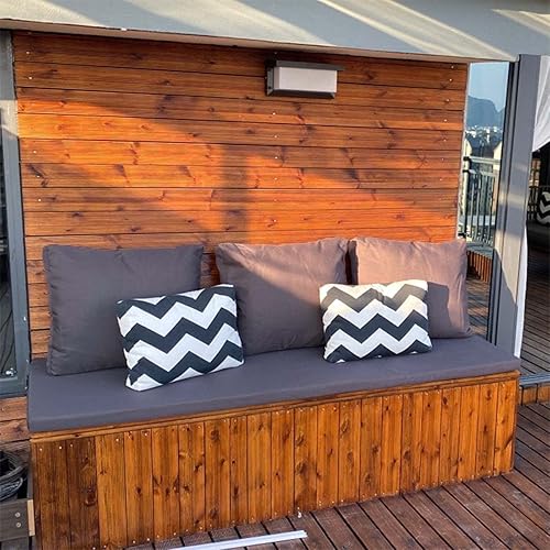 Miniatura 7 de BOMATY Cojín para interiores y exteriores, cojines de banco de piano de piel sintética con lazos, almohadilla antideslizante para asiento de