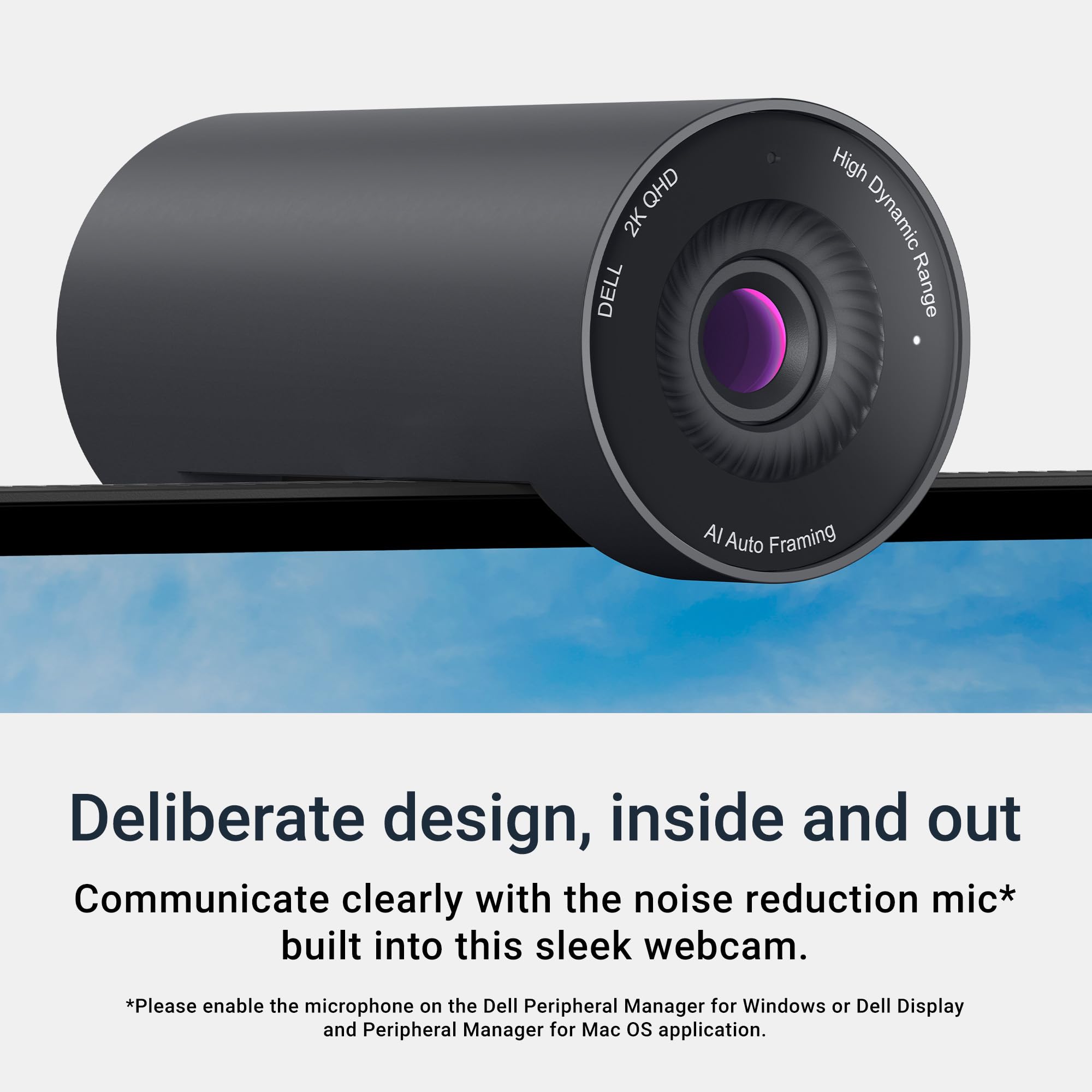 Dell Pro Webcam WB5023 – 2K QHD Sony STARVIS Sensor, AI Auto
