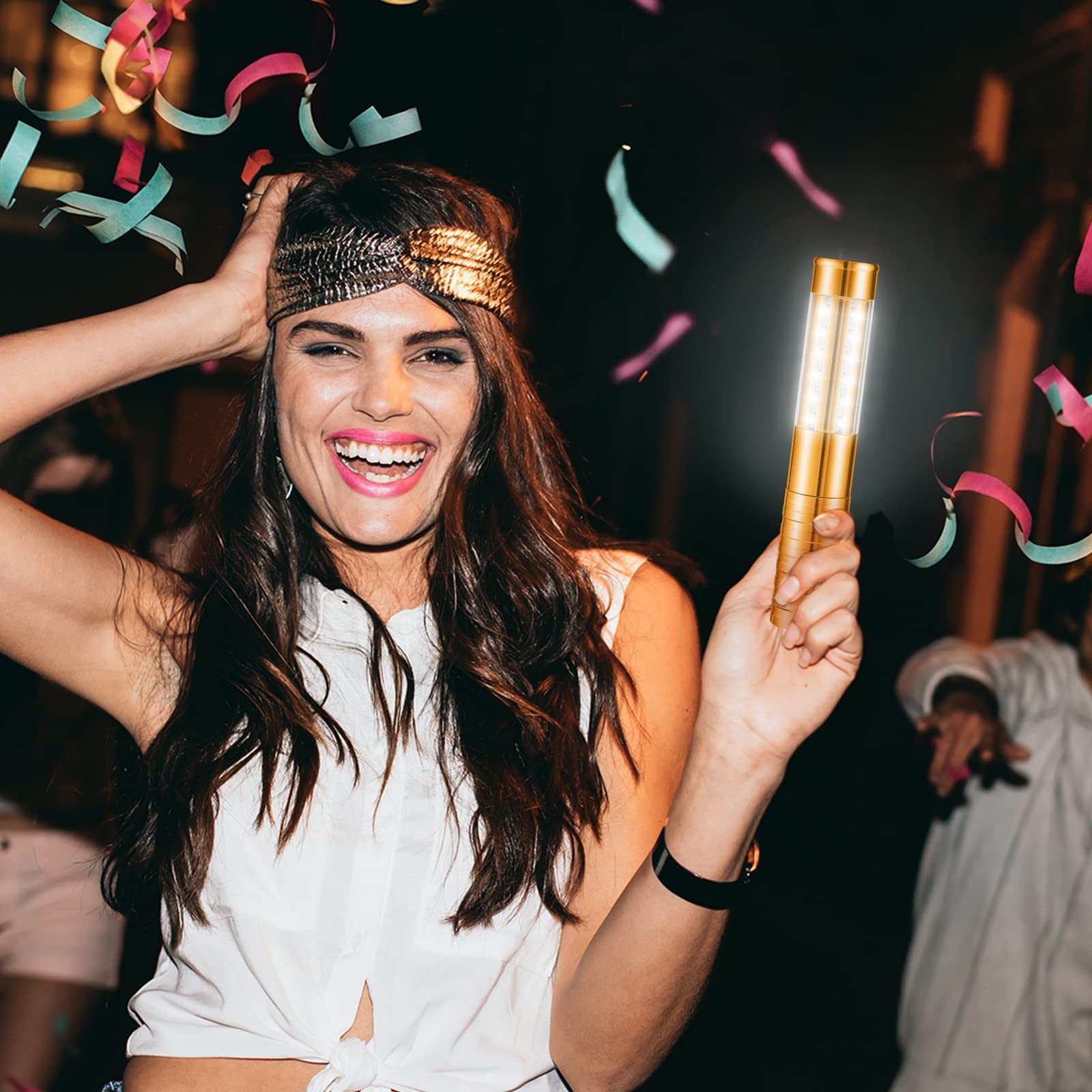 LED Strobe Baton Champagnerflasche Service Wunderkerze Wiederaufladbar Blinklicht Licht für KTV Bar Club Geburtstag Hochzeiten Partys (Golden)