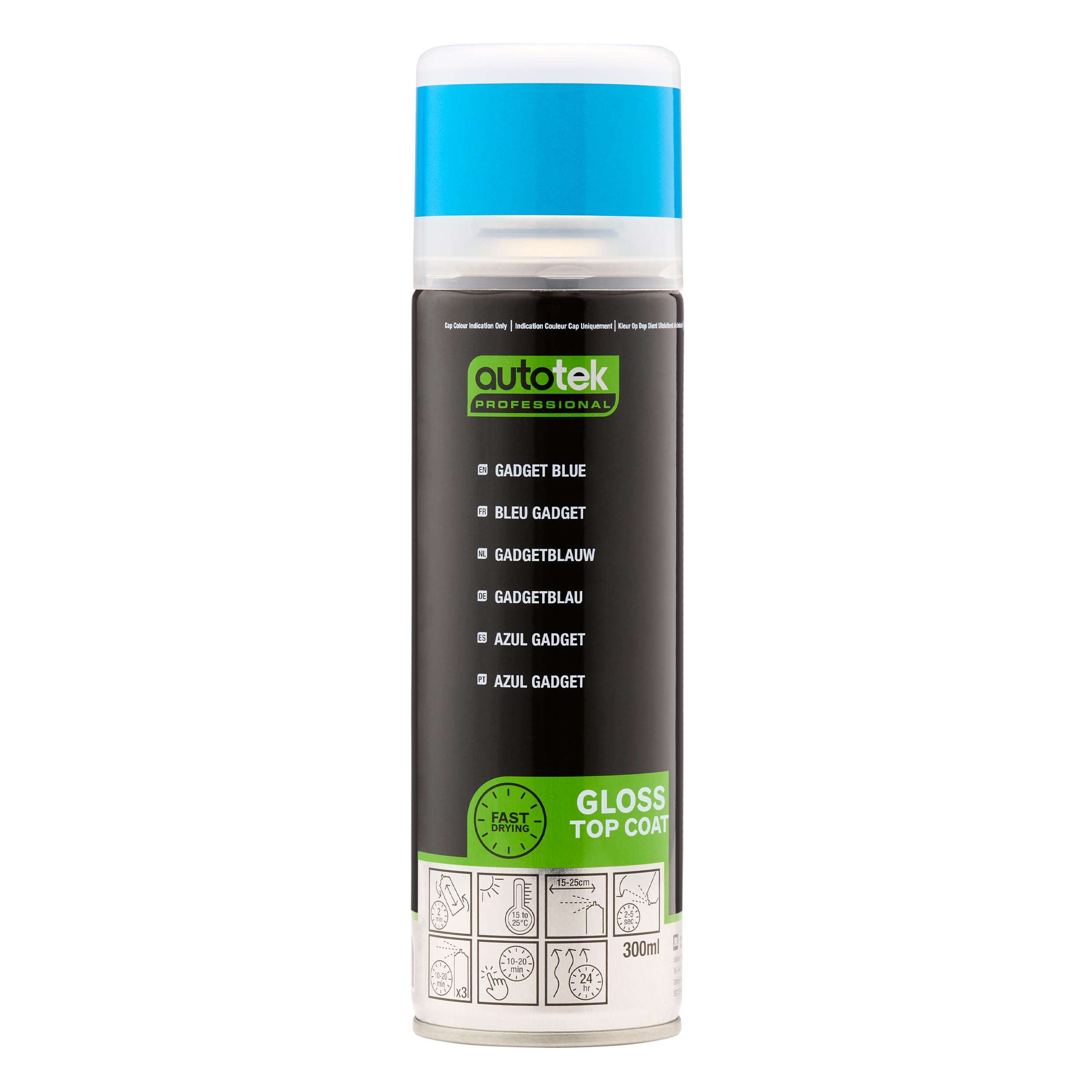 Autotek Exact Match Fast Drying Aerosol Spray Paint Gadget Blue 300ml
