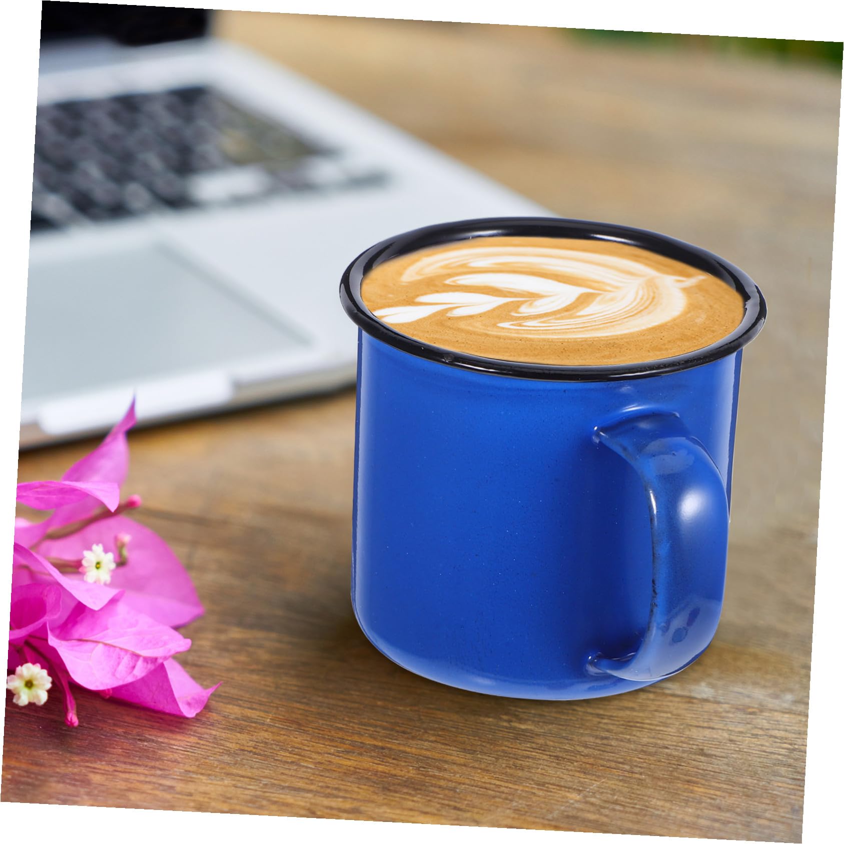 Juego de 4 Tazas Metálicas Esmaltadas para Café y Té, Estilo Retro, Ligeras para Camping, Fiestas y Uso Diario