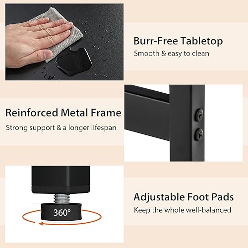 Miniatura 7 de Tangkula Escritorio para computadora en forma de L de 48 pulgadas, escritorio de estudio esquinero con enchufes y puertos USB, escritorio de oficina