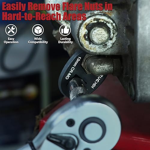 Miniatura 6 de ARUCMIN Juego de llaves de tuerca de cuervo de 38 pulgadas y 12 pulgadas, 15 piezas de 0.315-0.945 in de acero al cromo-molibdeno con caja