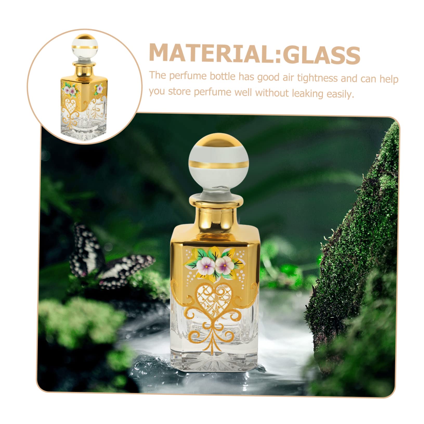 Mikinona Bottiglia Profumo Ricaricabile Vintage Da Flacone Per Oli Essenziali e Profumi Design Elegante e Pratico Per Viaggi e Uso Quotidiano Ottima Chiusura e Conservazione Aromi