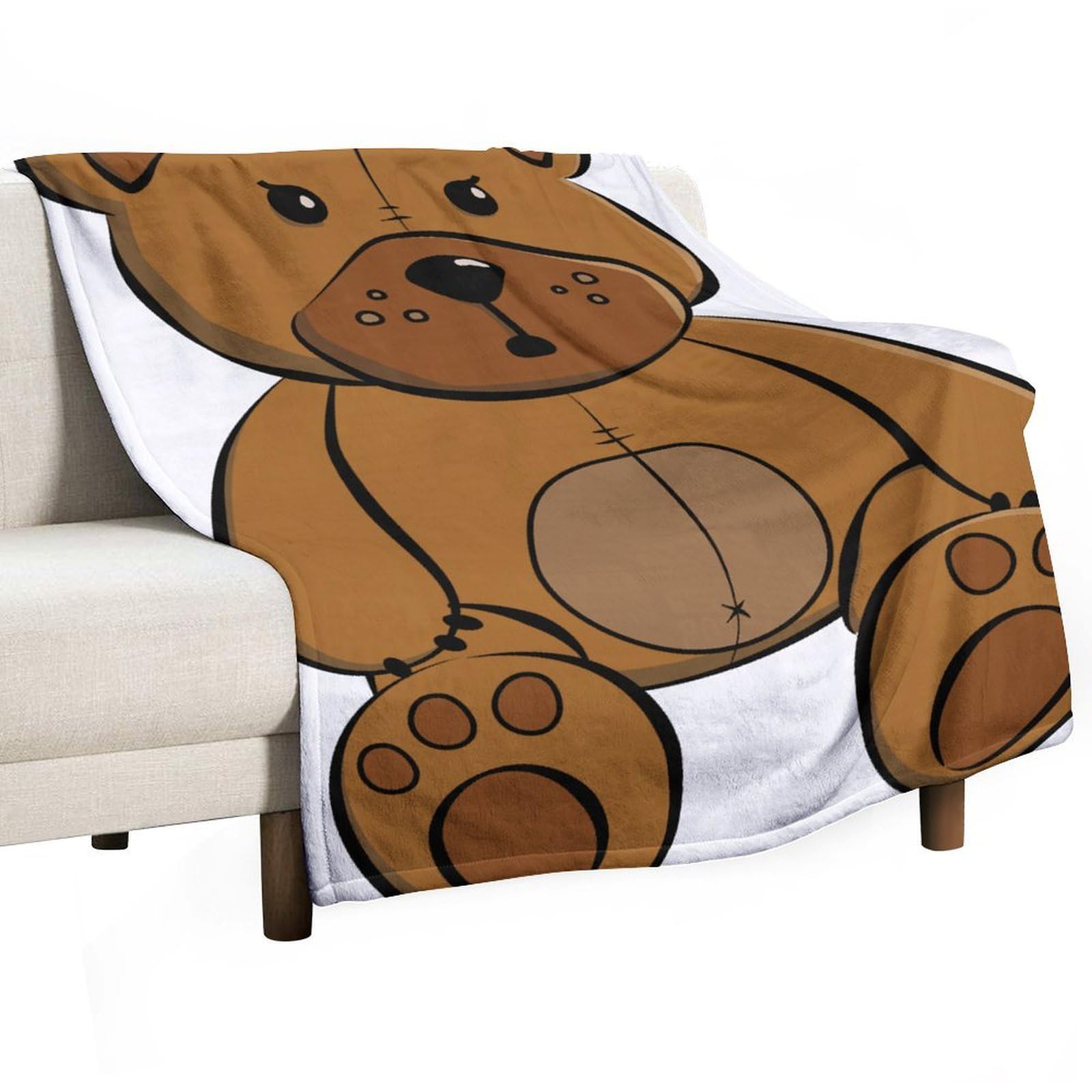 MHYRAC Flannel Blanket, Teddy Bear Throw Blanket for Couch Sofa Bed Office, Soft And Comfortable Without Pilling