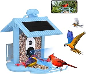 Bird Feeder with Camera-WISHBETY Smart AI Recognition Bird Feeder Smart Bird Feeder with Camera Solar Powered High Resolution AI Bird Feeder Camera for Unique Bird Watching Experience asin的图片