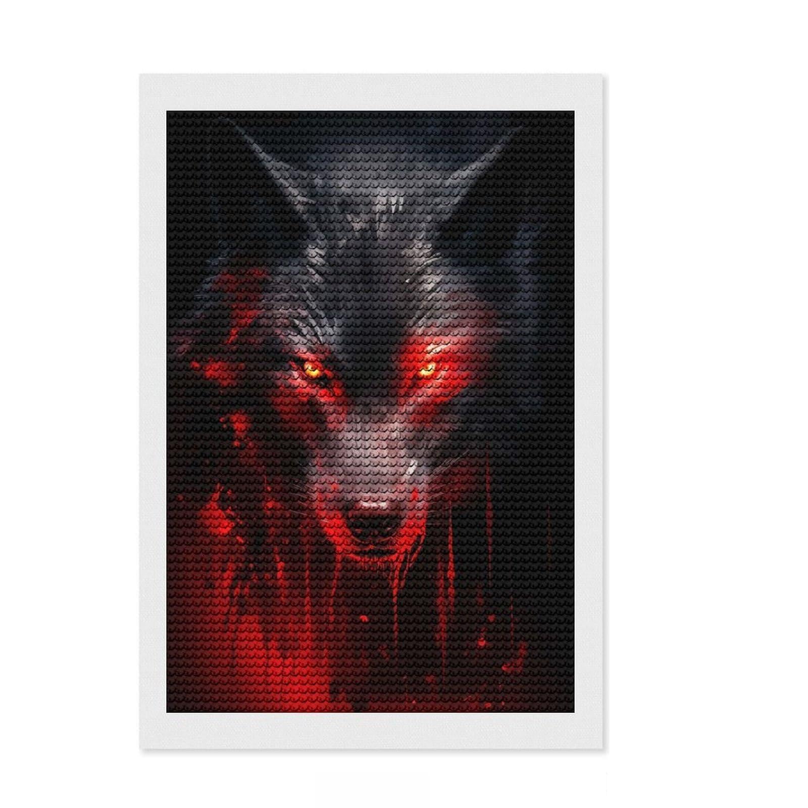 Junmoney Nightfall Watcher Round Drill Diamond Painting 8"x12", Printed Canvas, Finish and Display, Modern Decor, Christmas Gift