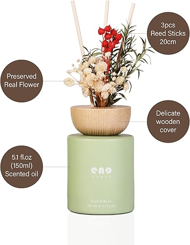 Miniatura 3 de Juego de difusor de varillas con flores realmente secas, difusor perfumado de aceites esenciales con palos, ambientadores para el hogar, fragancia