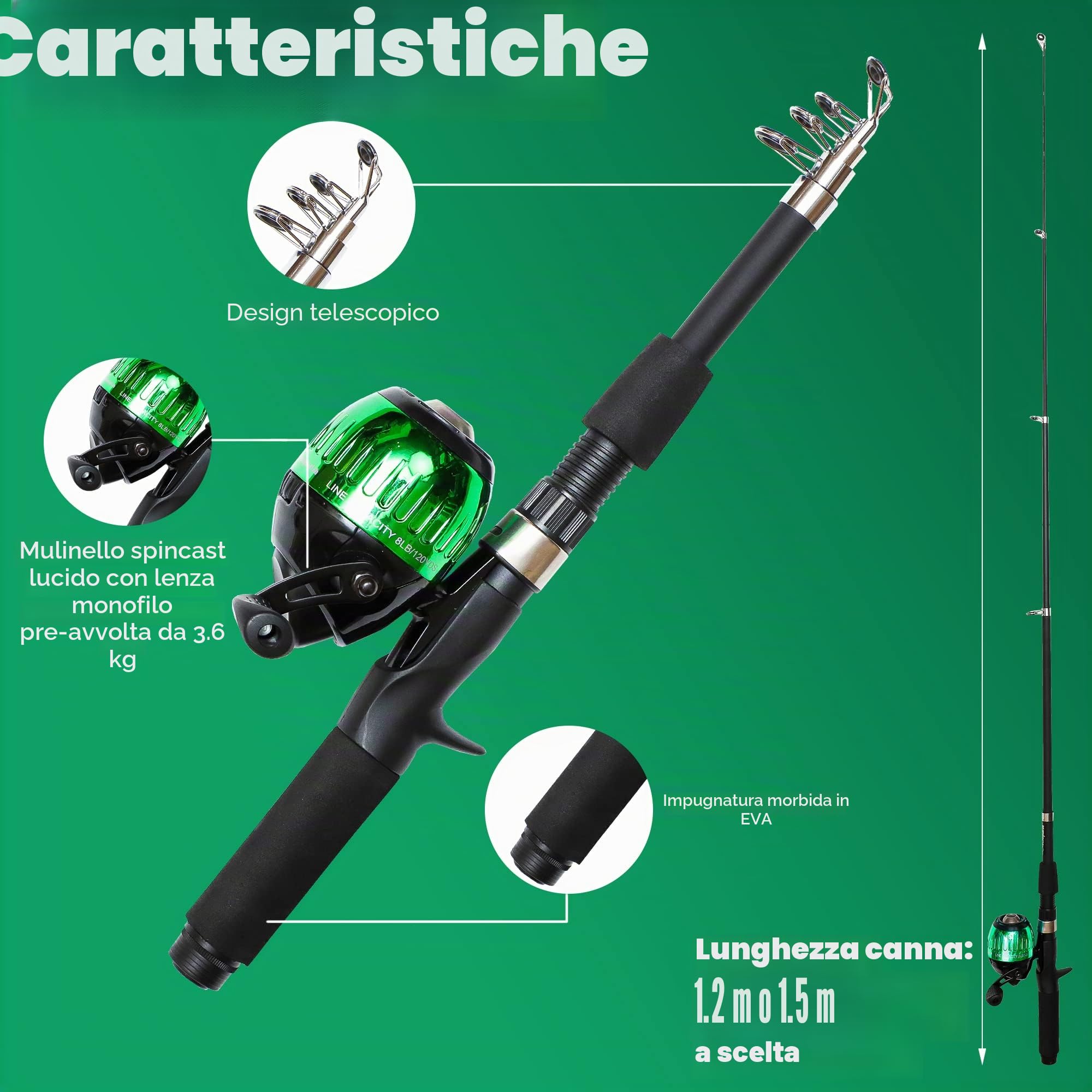 DaddyGoFish Kids Fishing Pole – Telescopic Rod & Reel Combo with Collapsible Chair, Rod Holder, Tackle Box, Bait Net and Carry Bag for Boys and Girls