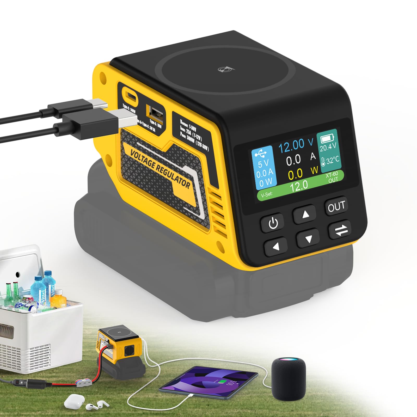Photo 1 of 300W Power Voltage Regulator Compatible with Dewalt 20V Battery
