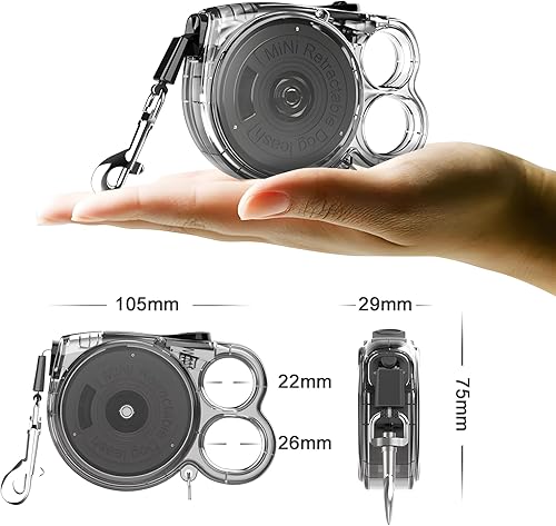 Miniatura 4 de Correa retráctil para perro de 10 pies sin enredos con freno manual y carcasa transparente, para perros pequeños, ligera y fácil de usar para niños