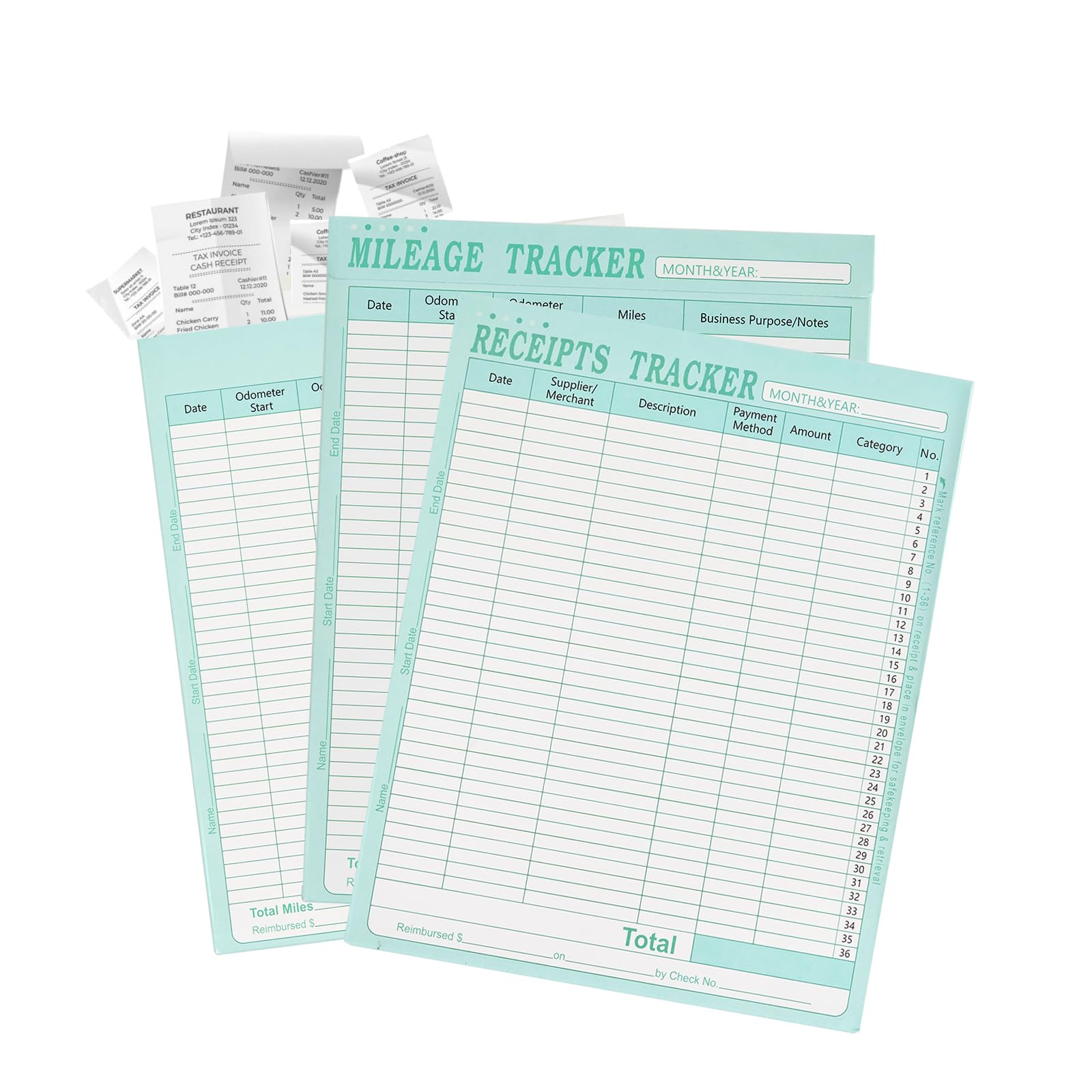 12/Pack Receipt Storage & Expense Organizer Envelopes, Log Milage & Receipt Tracker Financial Plan (11.4" W x 9" H heavyweight 110 lb. Cover cardstock