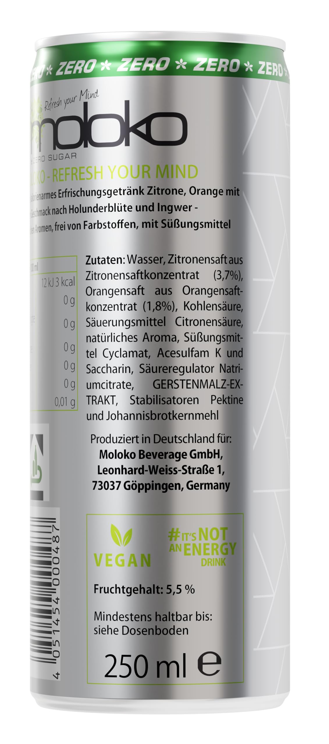 Moloko Zero Sugar Refresh your Mind, 24er Pack, EINWEG (24 x 250 ml)