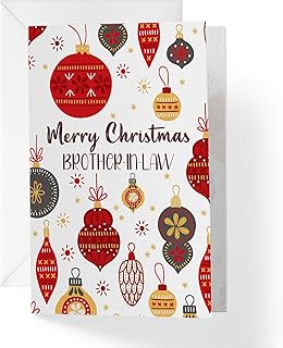 Christmas Card For Brother-In-Law | Your Card Helps Animals In Need | Christmas Ornaments Fit Right In |5”x7.5” | Single Card + Envelope | Women Owned Small Business Made in USA | XMASBROLAW1