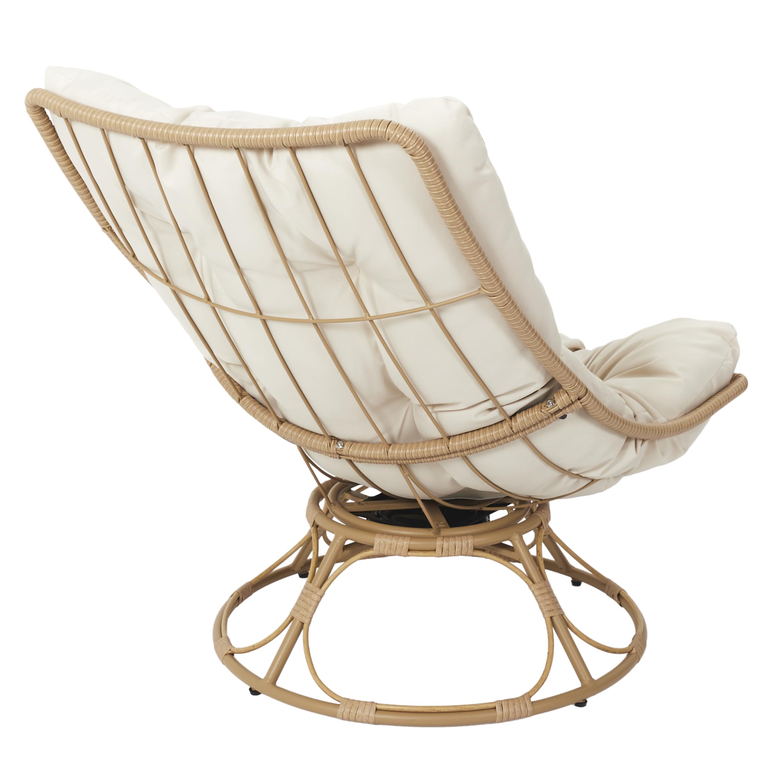 HOME DECO FACTORY - HDO0227 Sillón Petra, Mobiliario de Exterior, Asiento 74x88x96 cm, Altura 35 cm, Tratamiento UV, Textil Repelente al Agua, Epoxy, Beige